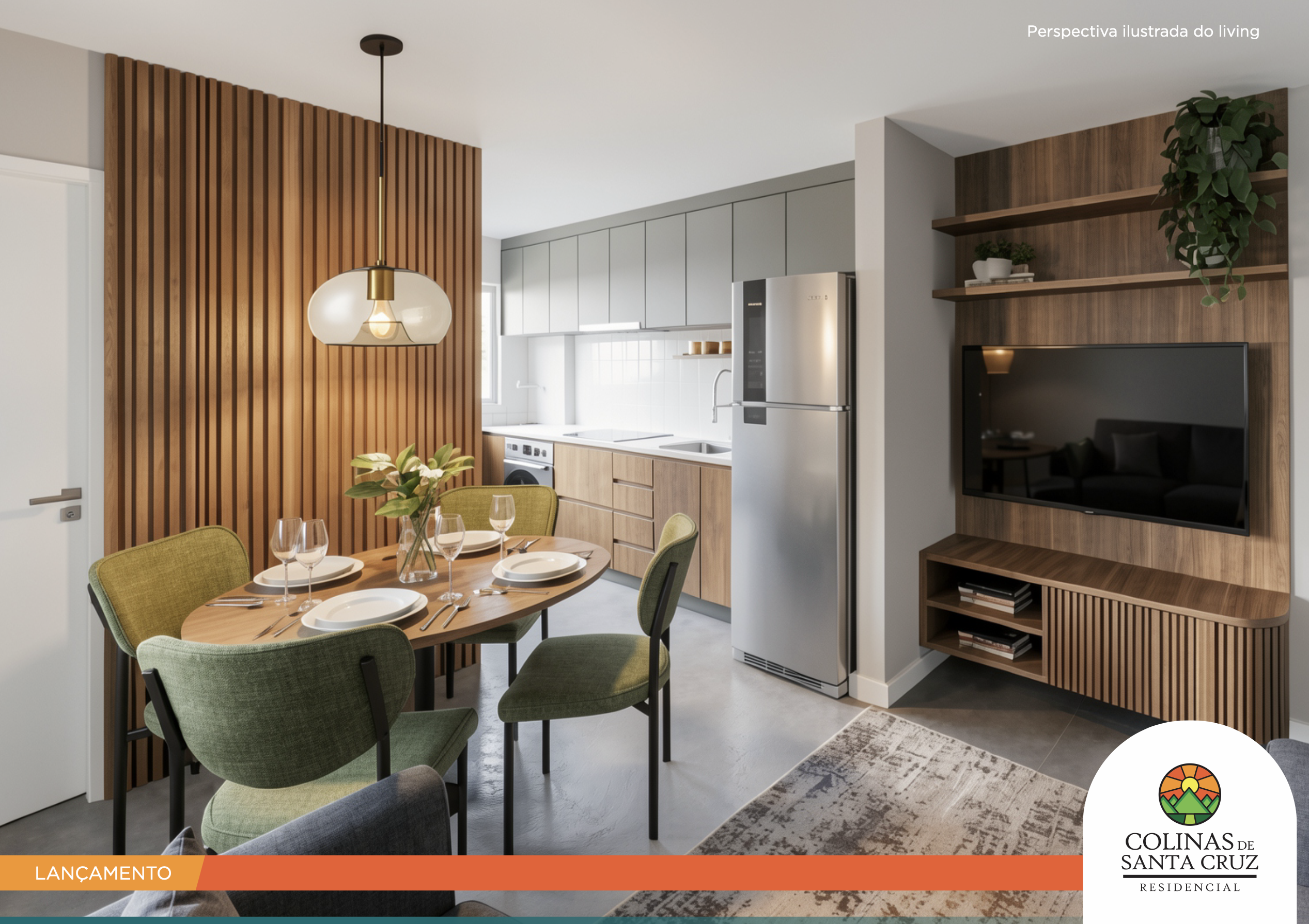 Living integrado do apartamento