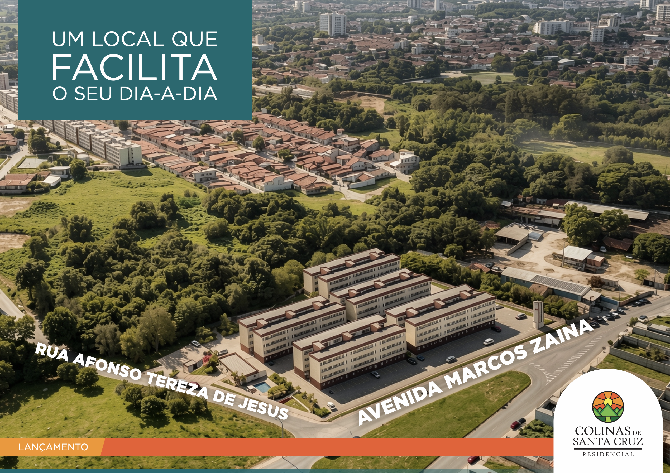 Vista aérea ilustrativa do Colinas de Santa Cruz em Taubaté